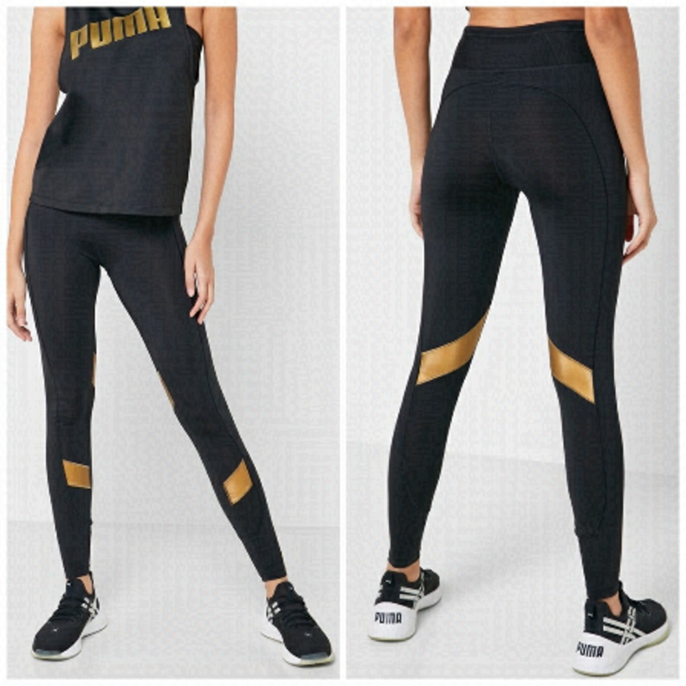 PUMA Gold Metal Splash Eclipse High Rise Leggings